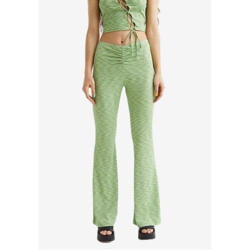H&M Light Green Heathered Flared Knit Pants